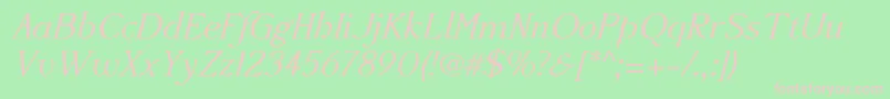 Accanthisadfstdno3Italic Font – Pink Fonts on Green Background