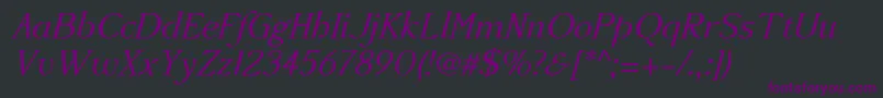 Accanthisadfstdno3Italic Font – Purple Fonts on Black Background