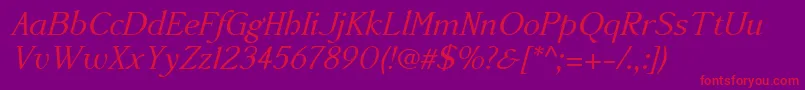 Accanthisadfstdno3Italic Font – Red Fonts on Purple Background