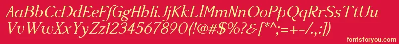 Accanthisadfstdno3Italic Font – Yellow Fonts on Red Background