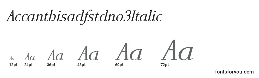 Größen der Schriftart Accanthisadfstdno3Italic