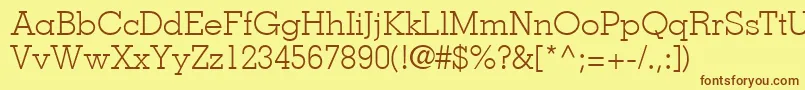 JaakLightSsiLight Font – Brown Fonts on Yellow Background