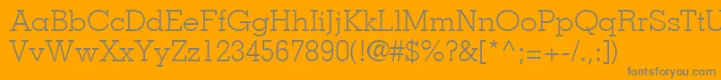 Fonte JaakLightSsiLight – fontes cinzas em um fundo laranja