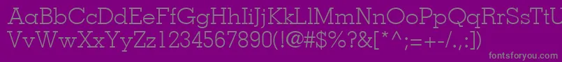 フォントJaakLightSsiLight – 紫の背景に灰色の文字