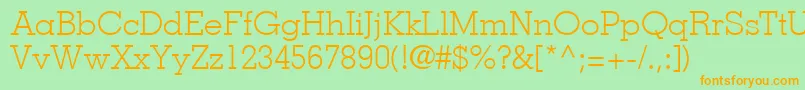 JaakLightSsiLight Font – Orange Fonts on Green Background