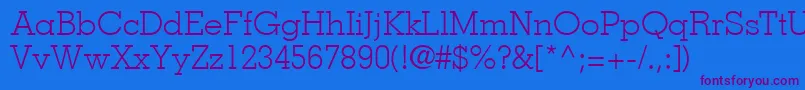 JaakLightSsiLight-Schriftart – Violette Schriften auf blauem Hintergrund