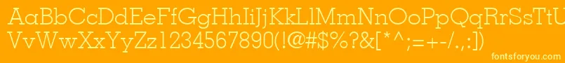JaakLightSsiLight-fontti – keltaiset fontit oranssilla taustalla