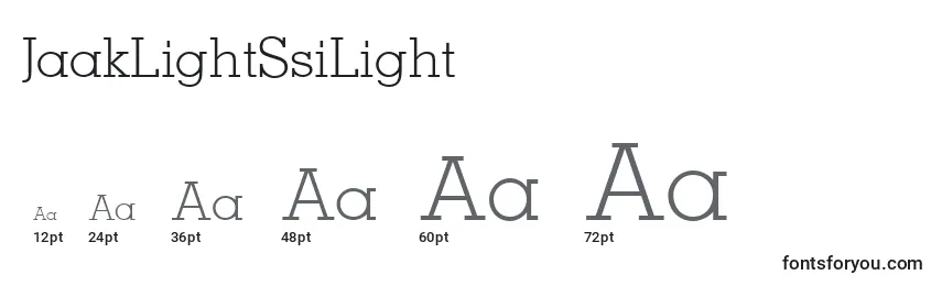 Размеры шрифта JaakLightSsiLight