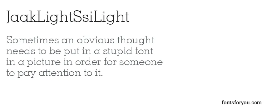 JaakLightSsiLight Font