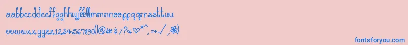 YouMakeMeSmile Font – Blue Fonts on Pink Background