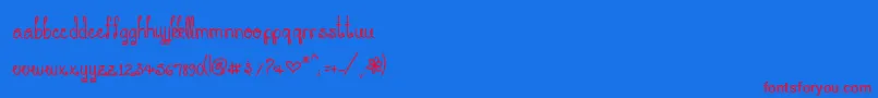 YouMakeMeSmile Font – Red Fonts on Blue Background
