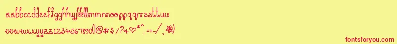 Police YouMakeMeSmile – polices rouges sur fond jaune