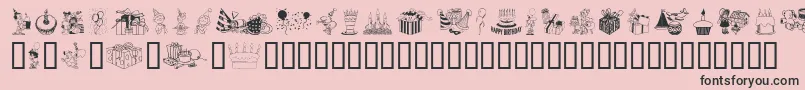 fuente Birthdaze – Fuentes Negras Sobre Fondo Rosa