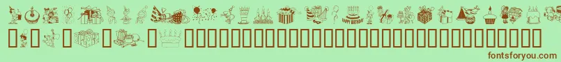 Fonte Birthdaze – fontes marrons em um fundo verde