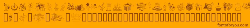 Шрифт Birthdaze – коричневые шрифты на оранжевом фоне