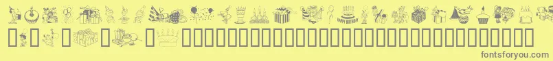 Fonte Birthdaze – fontes cinzas em um fundo amarelo