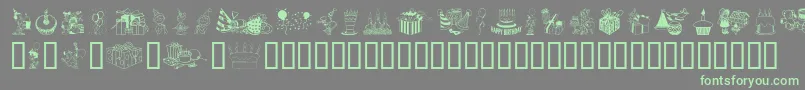 Fonte Birthdaze – fontes verdes em um fundo cinza