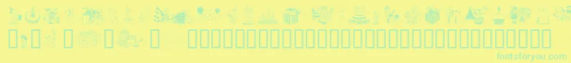 Fonte Birthdaze – fontes verdes em um fundo amarelo