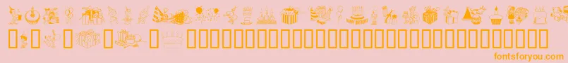 Birthdaze-fontti – oranssit fontit vaaleanpunaisella taustalla