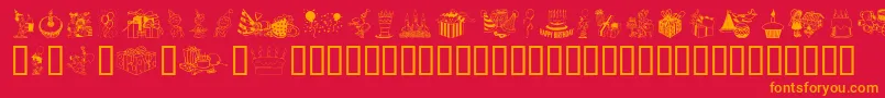 Birthdaze Font – Orange Fonts on Red Background