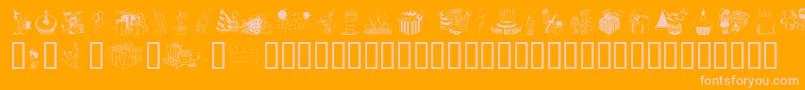 Birthdaze-fontti – vaaleanpunaiset fontit oranssilla taustalla