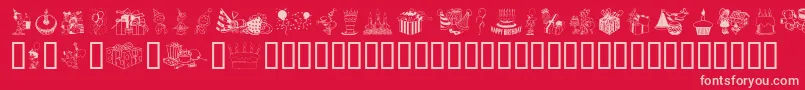 Czcionka Birthdaze – różowe czcionki na czerwonym tle