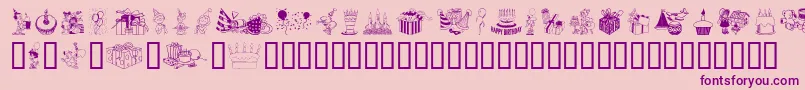 Police Birthdaze – polices violettes sur fond rose