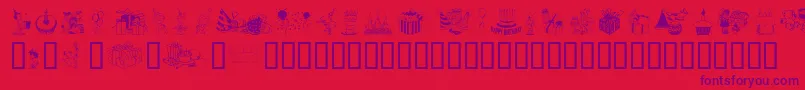 Birthdaze Font – Purple Fonts on Red Background