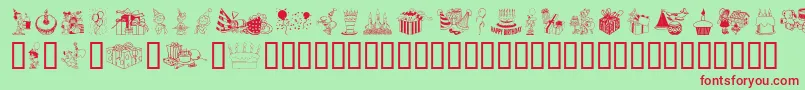 Birthdaze Font – Red Fonts on Green Background