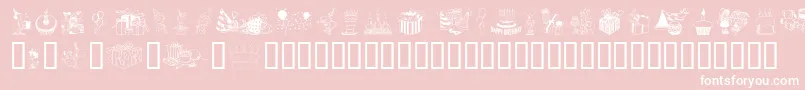 Birthdaze-Schriftart – Weiße Schriften auf rosa Hintergrund