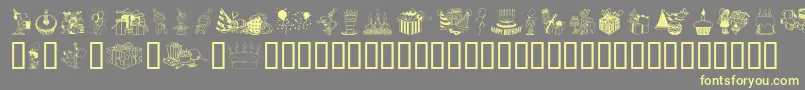 Birthdaze-Schriftart – Gelbe Schriften auf grauem Hintergrund