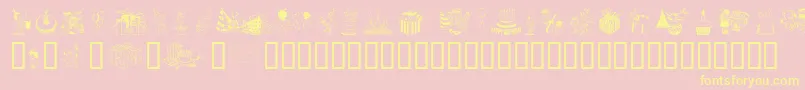 fuente Birthdaze – Fuentes Amarillas Sobre Fondo Rosa