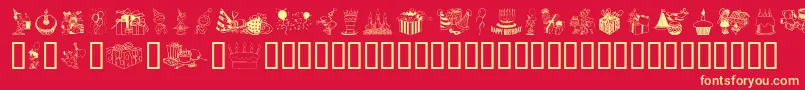 Birthdaze Font – Yellow Fonts on Red Background