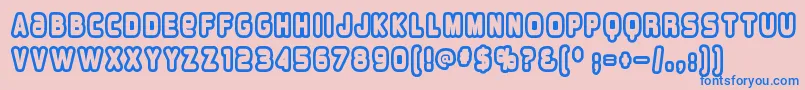 Overloab1 Font – Blue Fonts on Pink Background