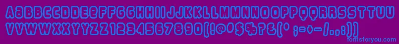 Overloab1 Font – Blue Fonts on Purple Background