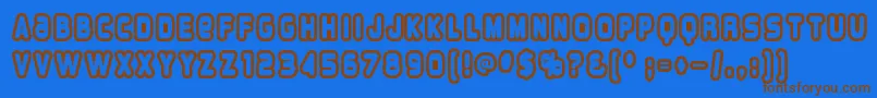 Overloab1 Font – Brown Fonts on Blue Background