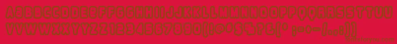 Overloab1 Font – Brown Fonts on Red Background