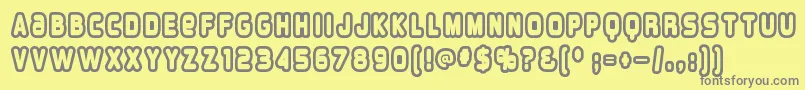 Overloab1 Font – Gray Fonts on Yellow Background