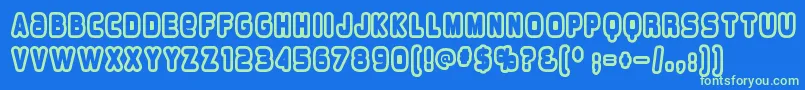 Overloab1 Font – Green Fonts on Blue Background