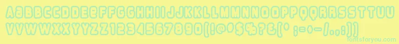 Overloab1 Font – Green Fonts on Yellow Background