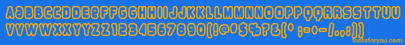 Overloab1 Font – Orange Fonts on Blue Background