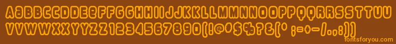 Overloab1 Font – Orange Fonts on Brown Background