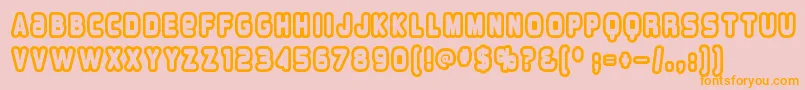 Overloab1 Font – Orange Fonts on Pink Background