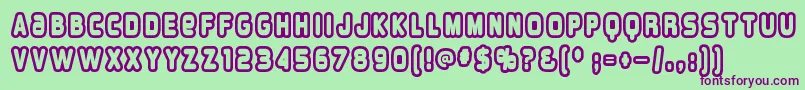 Overloab1 Font – Purple Fonts on Green Background