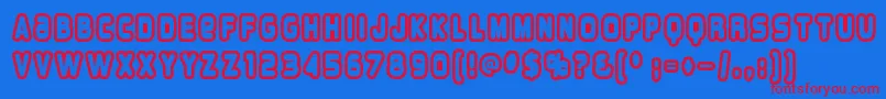 Overloab1 Font – Red Fonts on Blue Background