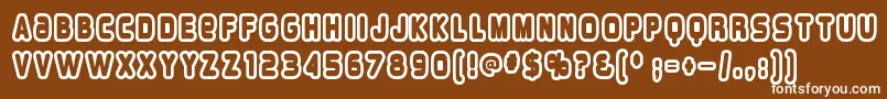 フォントOverloab1 – 茶色の背景に白い文字