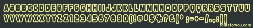 Overloab1 Font – Yellow Fonts on Black Background