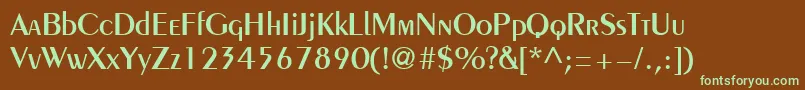 Penta Font – Green Fonts on Brown Background