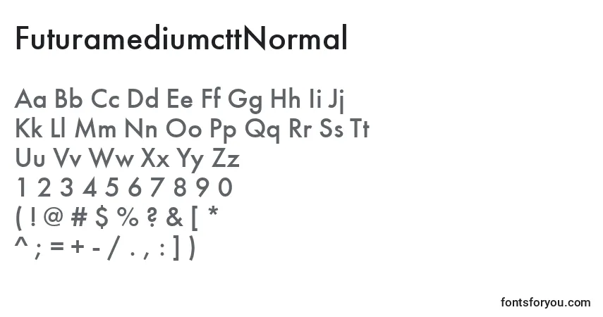 Шрифт FuturamediumcttNormal – алфавит, цифры, специальные символы