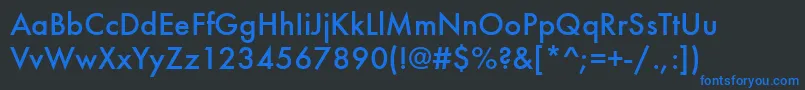 Czcionka FuturamediumcttNormal – niebieskie czcionki na czarnym tle